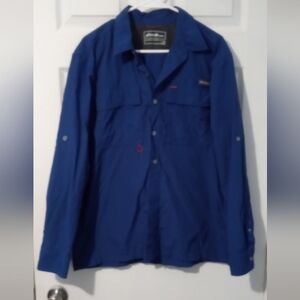 Eddie Bauer Deep Blue Men's Long-Sleeve Button-Down Shirt